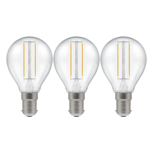 Crompton Lamps LED Golfball 2.2W B15 Filament (3 Pack) Cool White Clear (25W Eqv) Crompton Lamps LED Golfball 2.2W B15 Filament (3 Pack) Cool White Clear (25W Eqv)