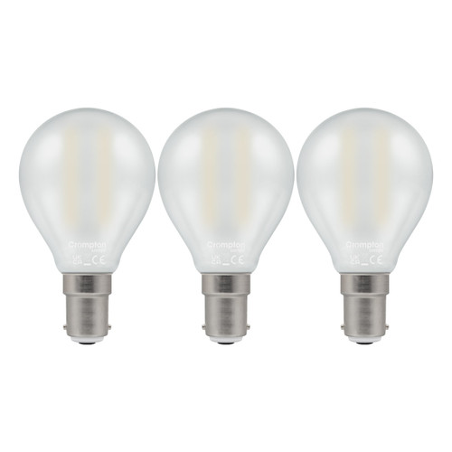 Crompton Lamps LED Golfball 2.2W B15 Dimmable Filament (3 Pack) Warm White Pearl (25W Eqv) Crompton Lamps LED Golfball 2.2W B15 Dimmable Filament (3 Pack) Warm White Pearl (25W Eqv)