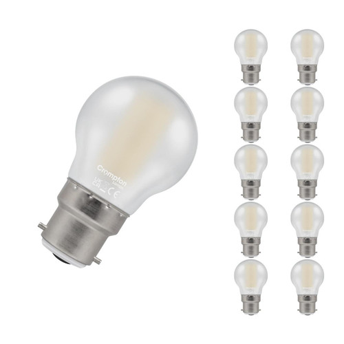 Crompton Lamps LED Golfball 6.5W B22 Filament (10 Pack) Warm White Pearl (60W Eqv) Crompton Lamps LED Golfball 6.5W B22 Filament (10 Pack) Warm White Pearl (60W Eqv)