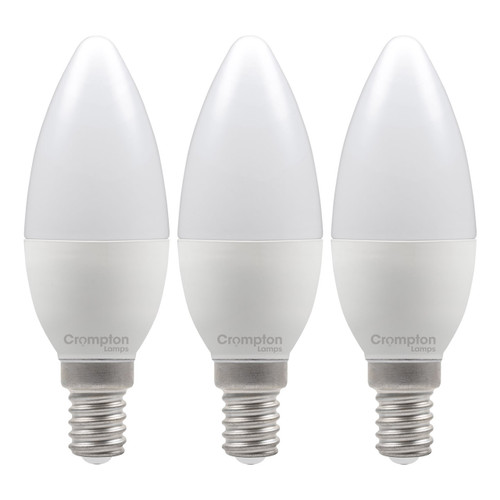 Crompton Lamps LED Candle 2.2W E14 (3 Pack) Warm White Opal (25W Eqv)