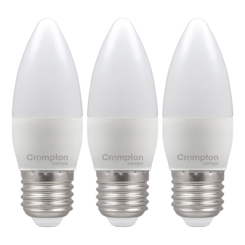 Crompton Lamps LED Candle 6.5W E27 (3 Pack) Daylight Opal (60W Eqv) Crompton Lamps LED Candle 6.5W E27 (3 Pack) Daylight Opal (60W Eqv)