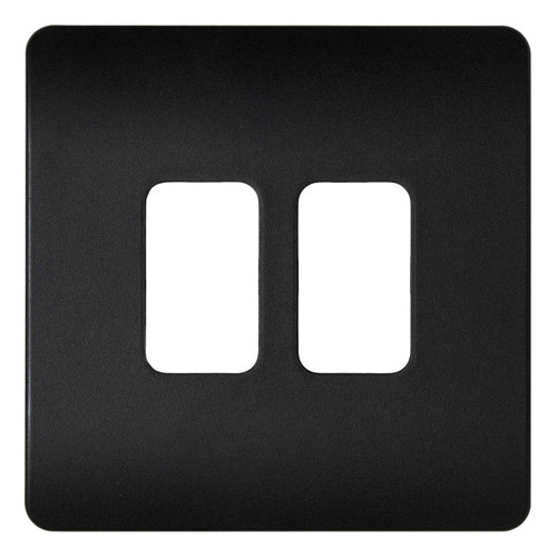 Culina 2 Gang Slimline Surround For Kinetic Switch Black 1 Culina 2 Gang Slimline Surround For Kinetic Switch Black 1