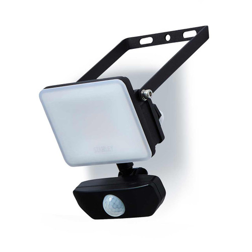 Stanley Frosted 10W LED Floodlight with PIR in Black 1