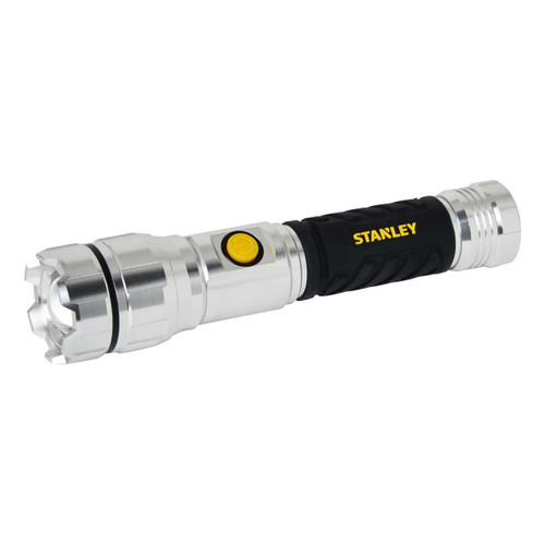 Stanley 500 lumen Rechargeable LED Hand Torch in Silver & Black 1 Stanley 500 lumen Rechargeable LED Hand Torch in Silver & Black 1