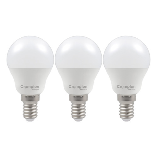 Crompton Lamps LED Golfball 4.2W E14 (3 Pack) Daylight Opal (40W Eqv)