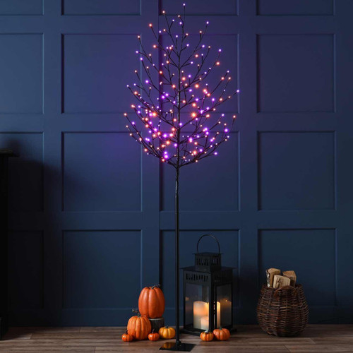 Festive 120cm Glow Worm Halloween Twig Tree 1 Festive 120cm Glow Worm Halloween Twig Tree 1