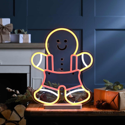 Festive 42cm LED Neon Flex Gingerbread Man 1 Festive 42cm LED Neon Flex Gingerbread Man 1