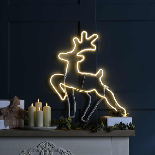 Festive 59cm LED Neon Flex Running Effect Reindeer 1