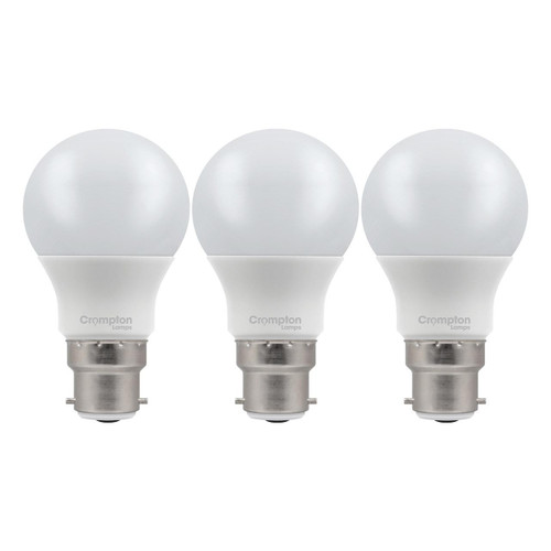 Crompton LED GLS Light Bulbs B22 9.5W Warm White 2700K Bayonet Thermal Plastic Opal (3 Pack)