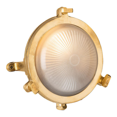 Firstlight Nautic Outdoor Wall Bulkhead Frosted in Brass
