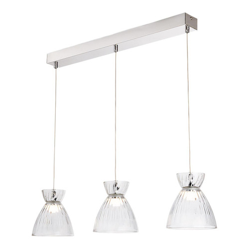 Firstlight LED Royale 3-Light Pendant Light Warm White 3000K Clear in Chrome