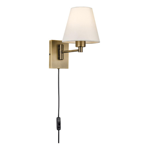 Firstlight Plug-In Wall Wall Light with On/Off Switch in Bronze with Cream Shade