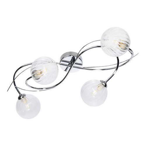 Firstlight Elba 4-Light Semi-Flush Ceiling Light Clear in Chrome