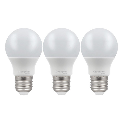 Crompton LED GLS Light Bulbs E27 9.5W Cool White 4000K Screw Thermal Plastic Opal (3 Pack)