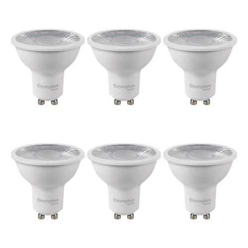 Crompton LED GU10 Spotlight Bulbs 3.5W Daylight 6500K Halogen Replacement (6 Pack)