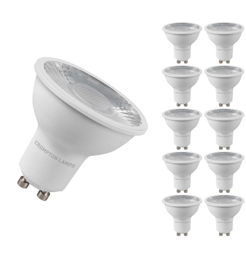 Crompton LED GU10 Spotlight Bulbs 5W Dim Cool White 4000K Halogen Replacement (10 Pack)
