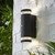Zinc HELIX Outdoor Up and Down Wall Light with Dusk Til Dawn Sensor Black Image 3