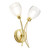 Spa Veria 2 Light Wall Light Clear Glass and Satin Brass Image 2