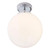 Spa Porto Single Globe Semi-Flush Ceiling Light Opal and Chrome Image 2