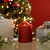 Festive 10cm Battery Operated Wax Candle With Timer Red