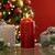 Festive 15cm Battery Operated Wax Candle With Timer Red