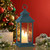 Festive 31cm Blue Lantern With Battery Operated Candles 1