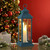 Festive 39cm Blue Lantern With Battery Operated Candles 1