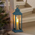 Festive 39cm Blue Lantern With Battery Operated Candles 2