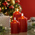 Festive Battery Operated Wax Firefly Pillar Candles With Timer Red (Pack of 3) 1