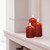 Festive Battery Operated Wax Firefly Pillar Candles With Timer Red (Pack of 3) 5
