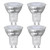 Crompton LED GU10 Spotlight Bulbs 3.7W Cool White 4000K Halogen Replacement Clear (4 Pack)