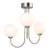 Firstlight Lyndon Art Deco Style 3-Light Semi-Flush Ceiling Light in Brushed Steel and Opal Glass Image 4