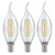 Crompton Lamps LED Bent Tip Candle 4.2W E14 Filament (3 Pack) Warm White Clear