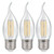 Crompton Lamps LED Bent Tip Candle 4.2W E27 Filament (3 Pack) Warm White Clear
