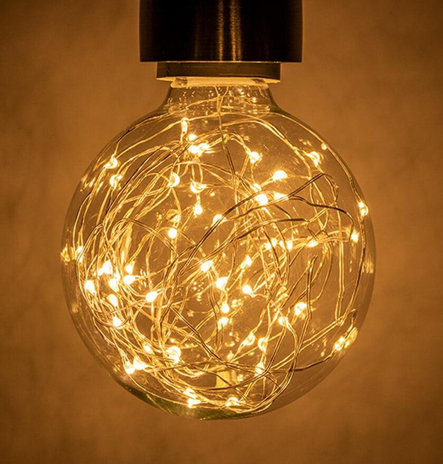 Prolite LED G125 Globe 6W E27 Dim 2200K Crackle Lightbulbs Direct