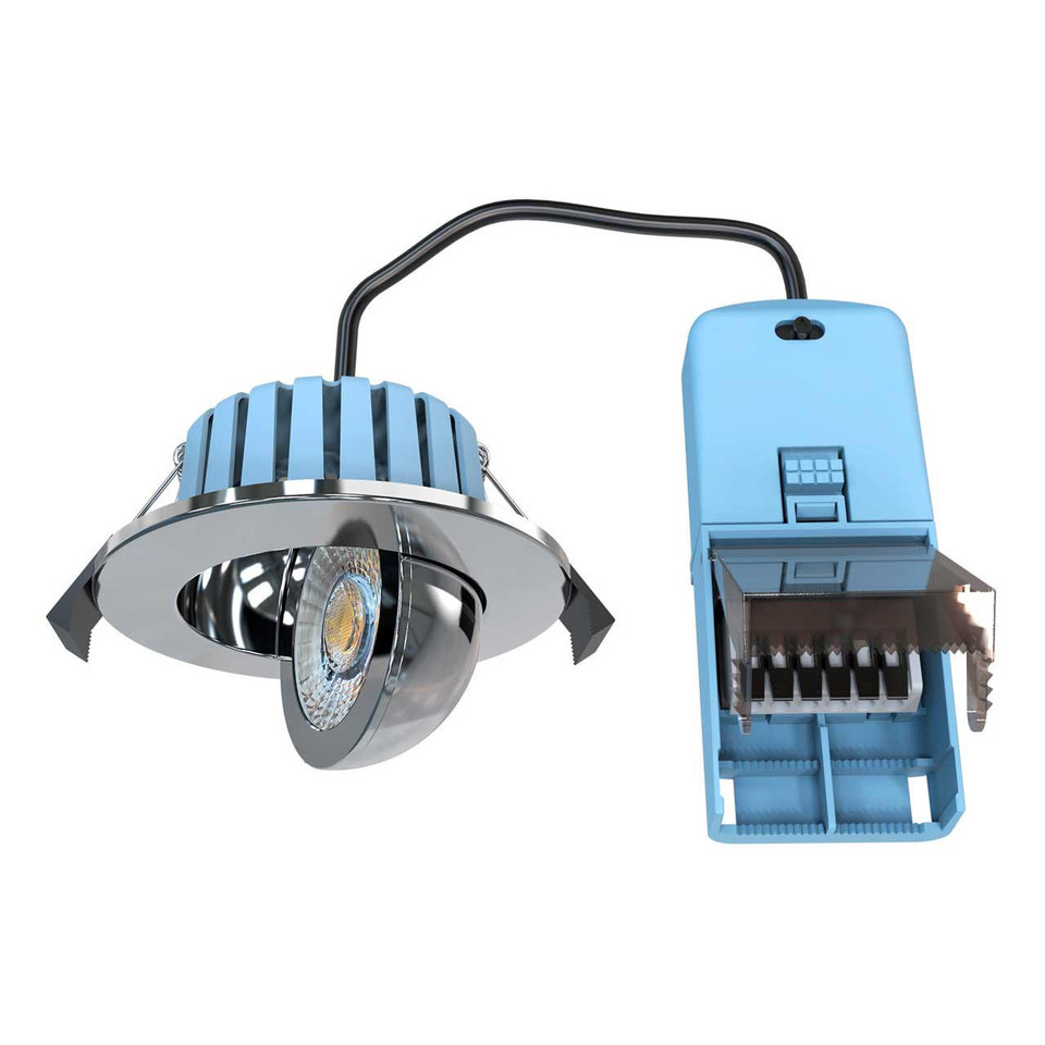 Spa EDEN LED Tiltable Fire Rated Downlight 7W Dim TriColour CCT Chrome