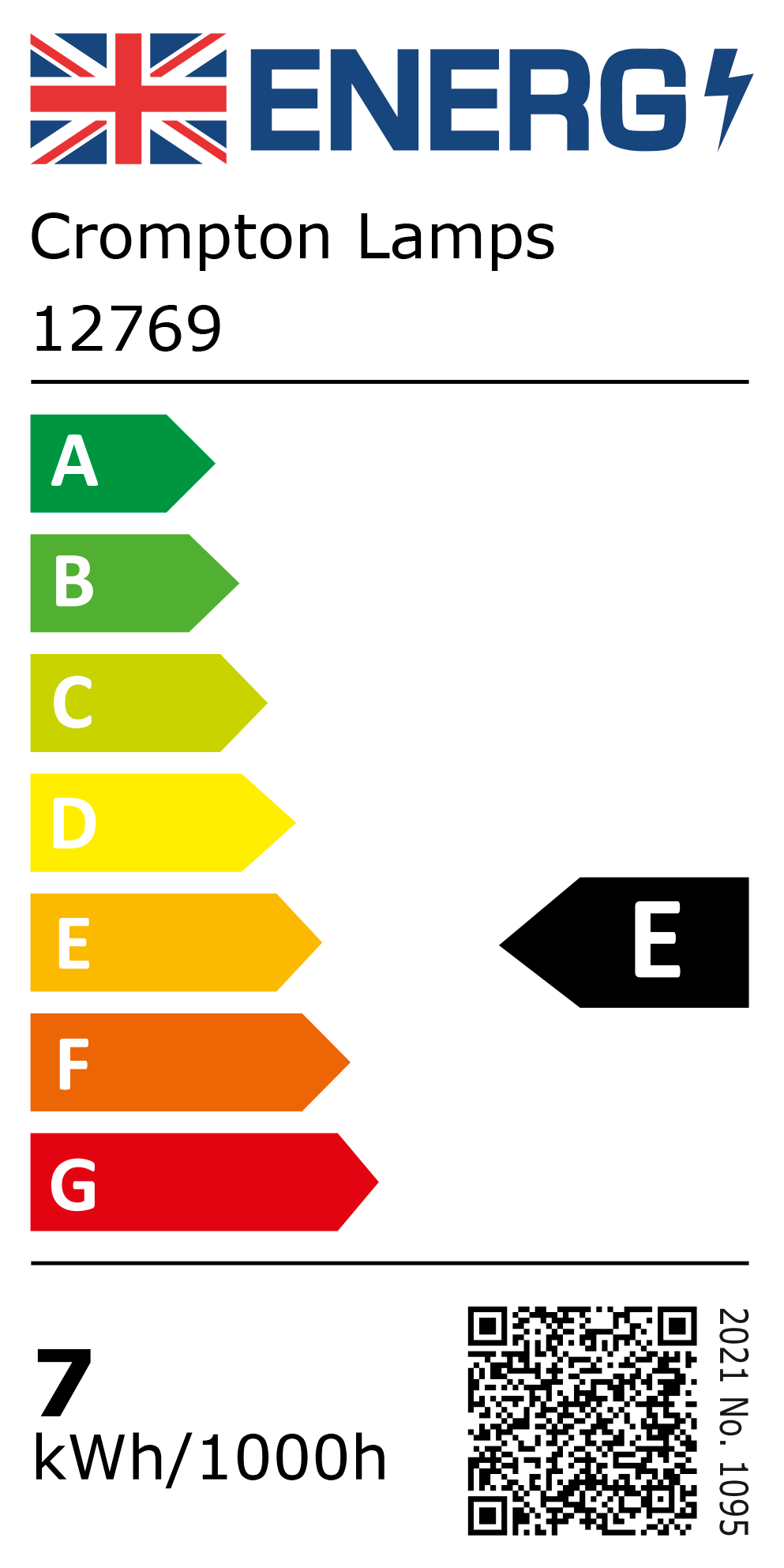 New 2021 Energy Rating Label: MPN 12769