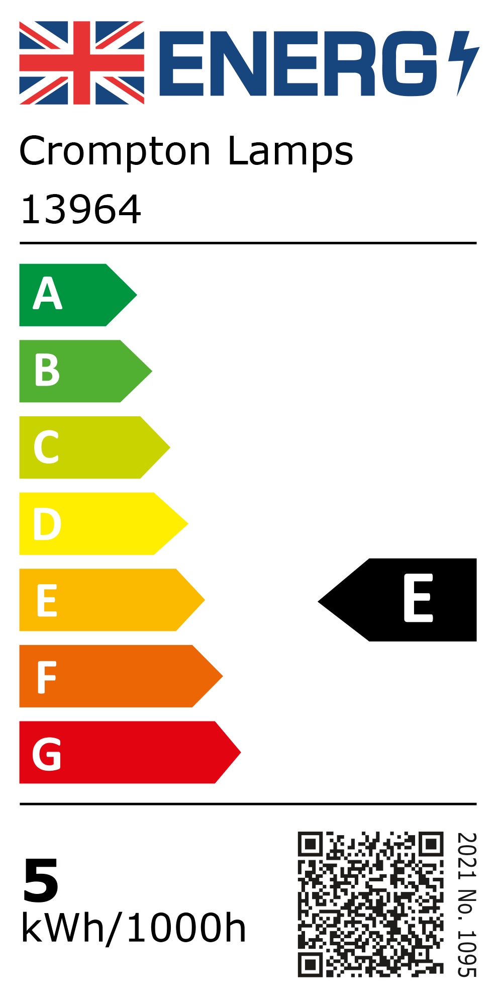 New 2021 Energy Rating Label: MPN 13964