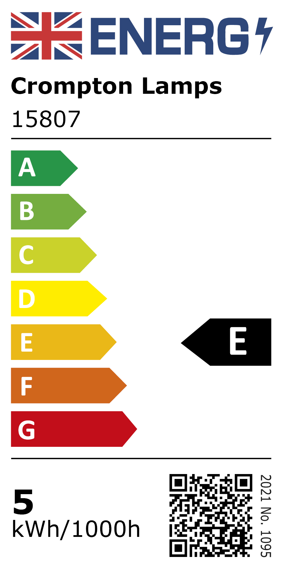 New 2021 Energy Rating Label: MPN 15807