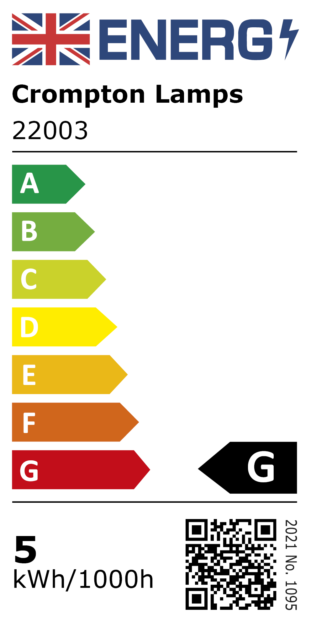 New 2021 Energy Rating Label: MPN 22003