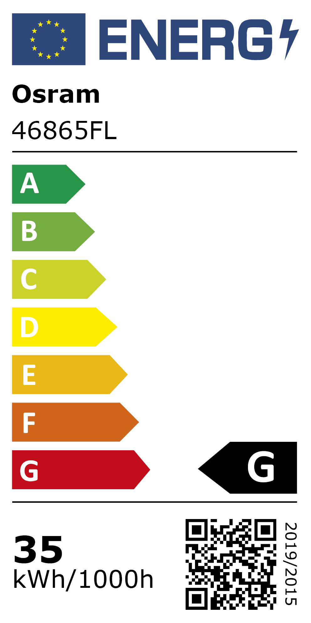 New 2021 Energy Rating Label: MPN 46865FL
