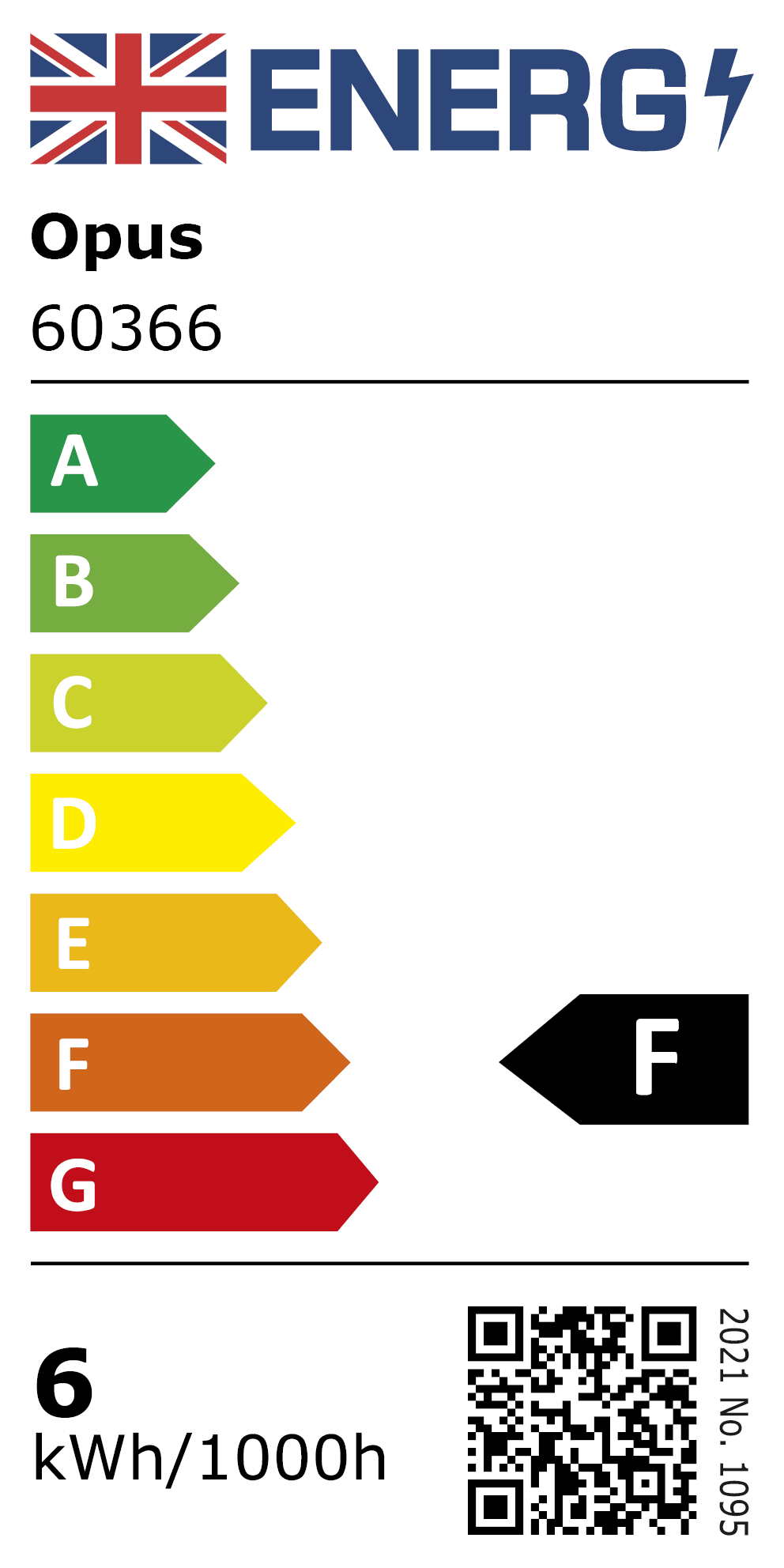New 2021 Energy Rating Label: MPN 60366