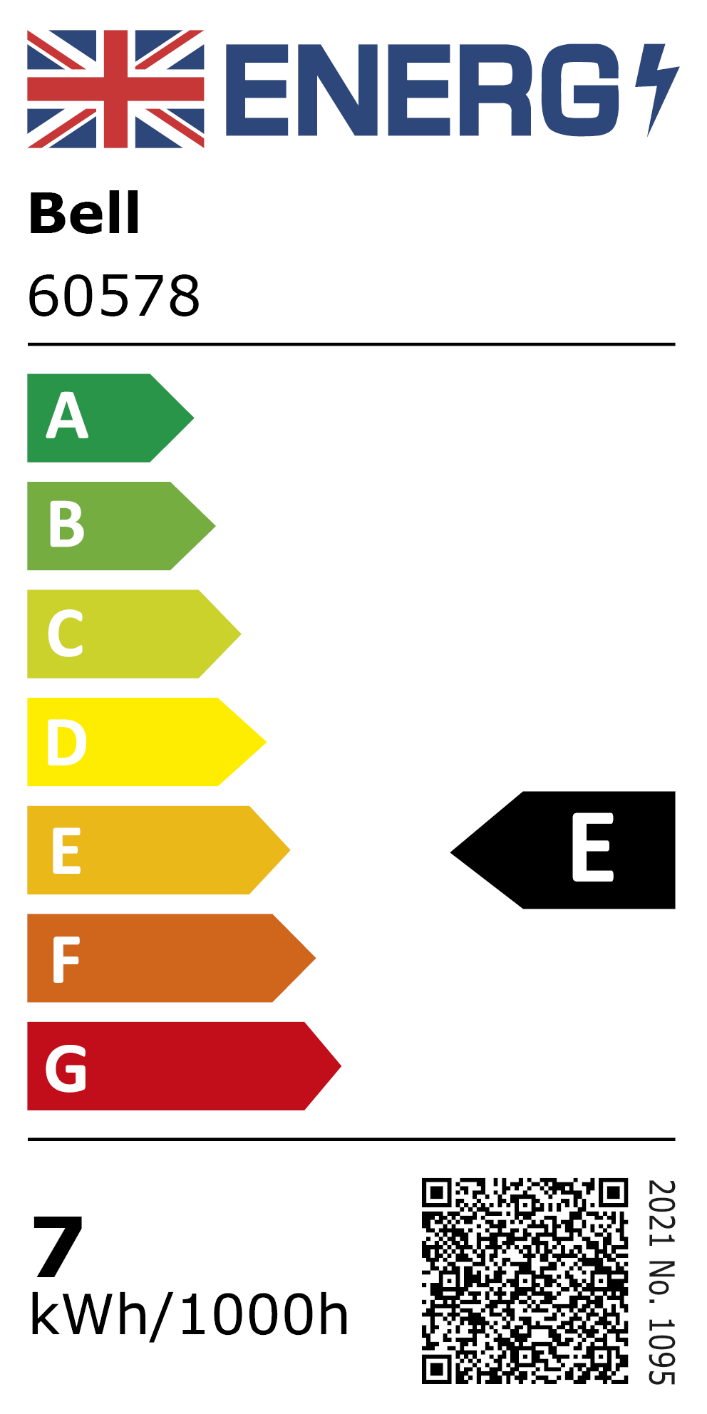 New 2021 Energy Rating Label: MPN 60578