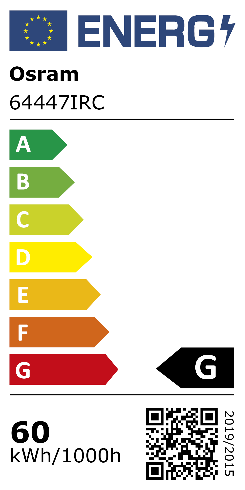 New 2021 Energy Rating Label: MPN 64447IRC