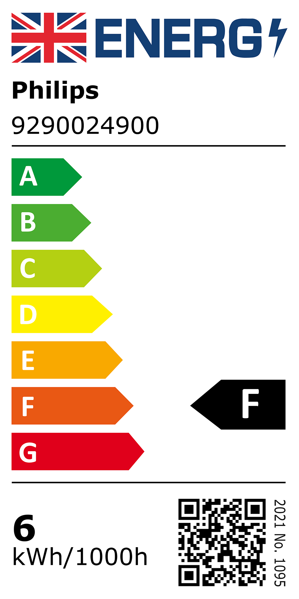 New 2021 Energy Rating Label: MPN 9290024900