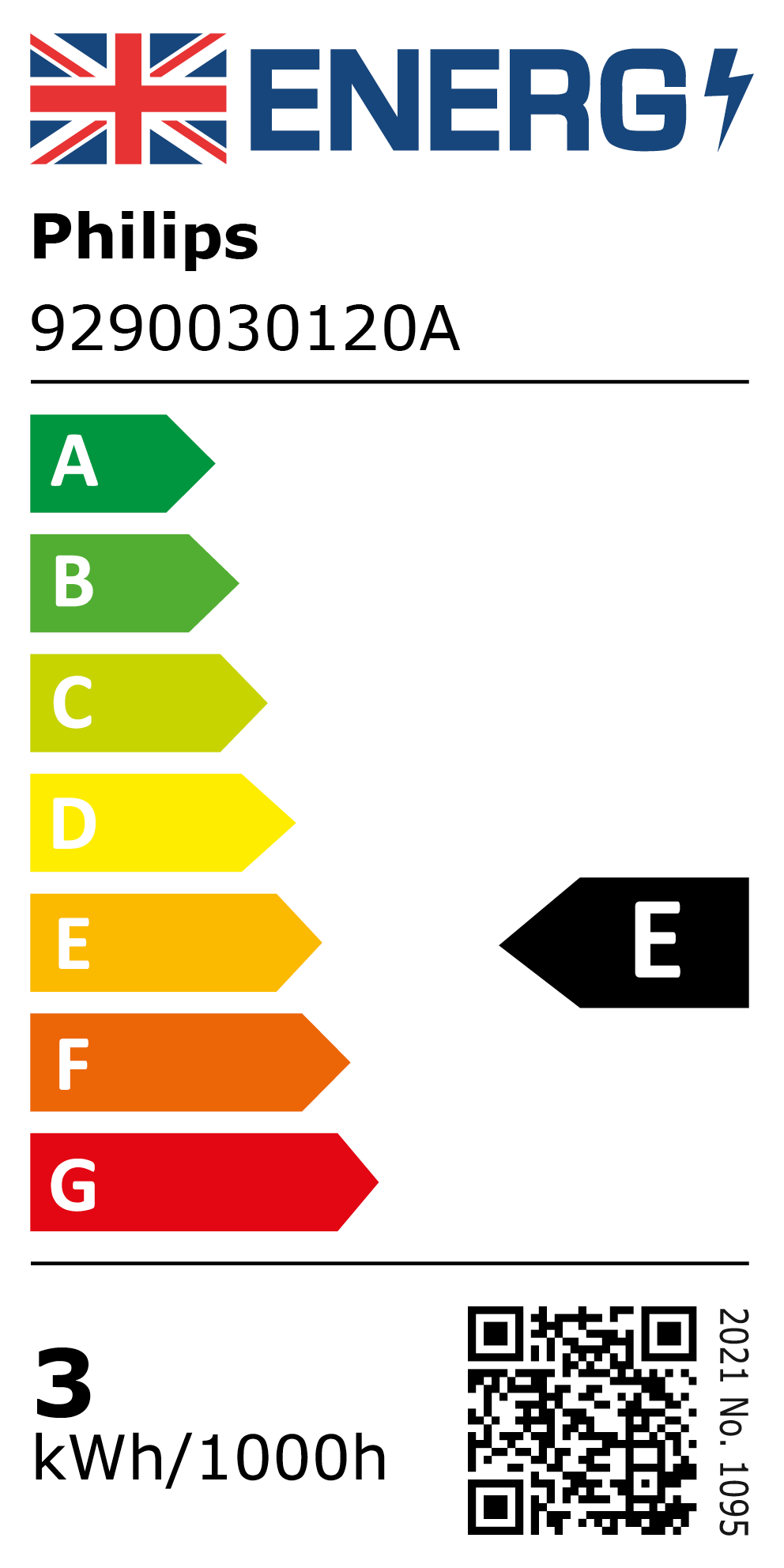 New 2021 Energy Rating Label: MPN 9290030120A