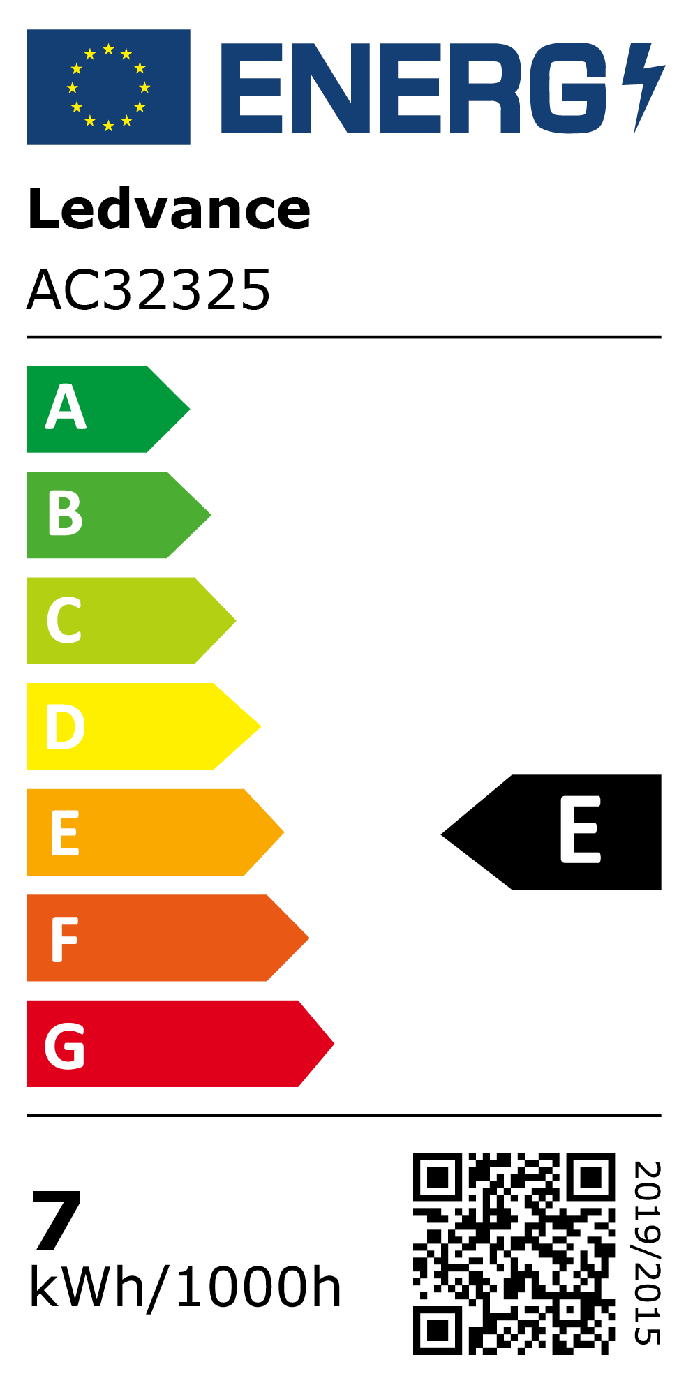 New 2021 Energy Rating Label: MPN AC32325