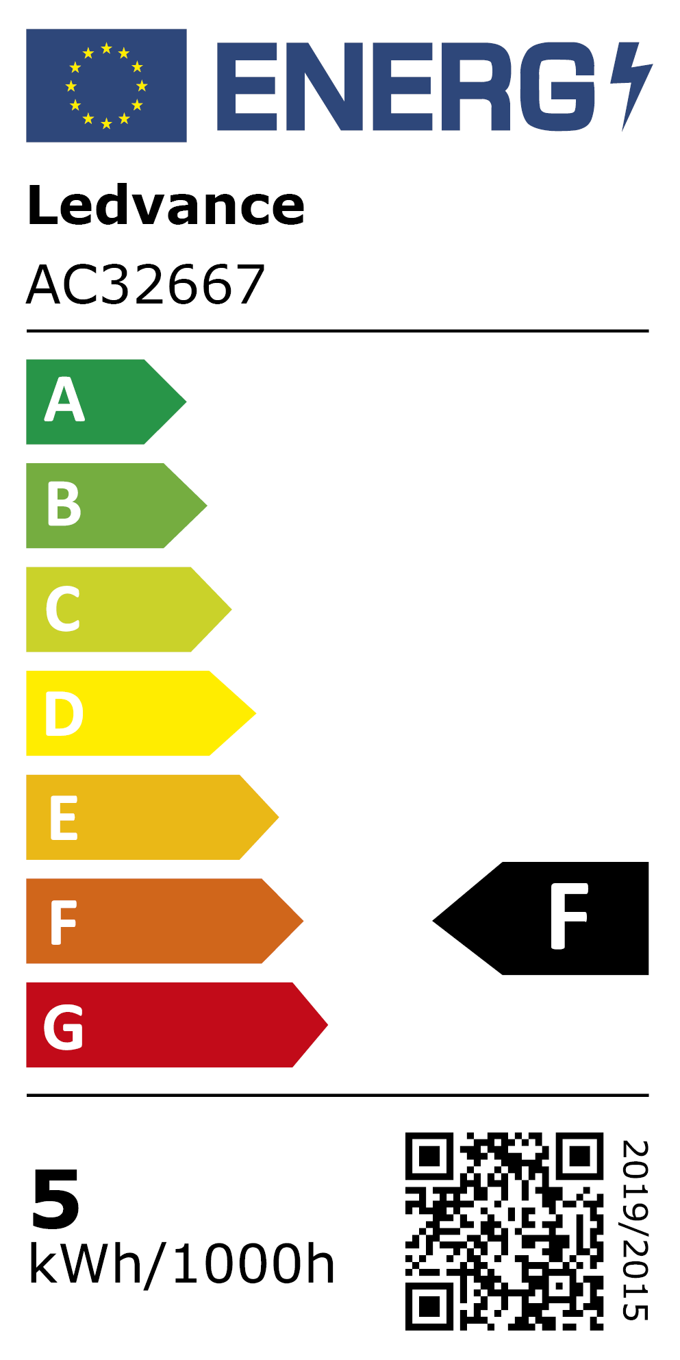 New 2021 Energy Rating Label: MPN AC32667