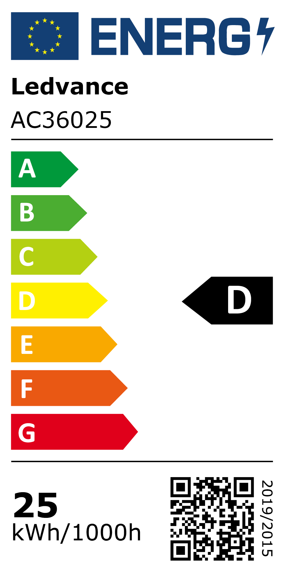 New 2021 Energy Rating Label: MPN AC36025