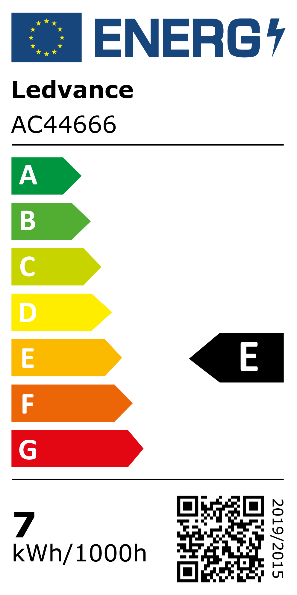 New 2021 Energy Rating Label: MPN AC44666